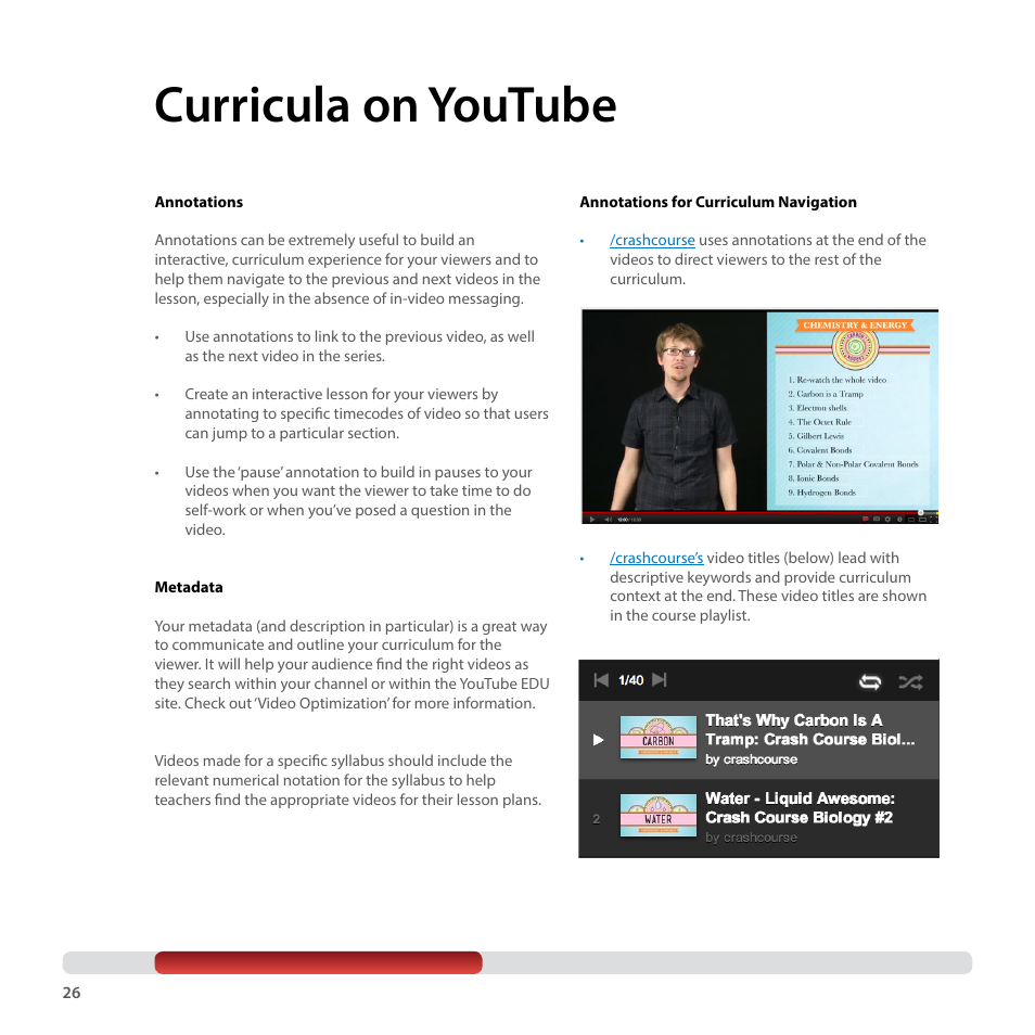 Curricula on youtube | Google YouTube Creator Playbook Guide Education User Manual | Page 26 / 47