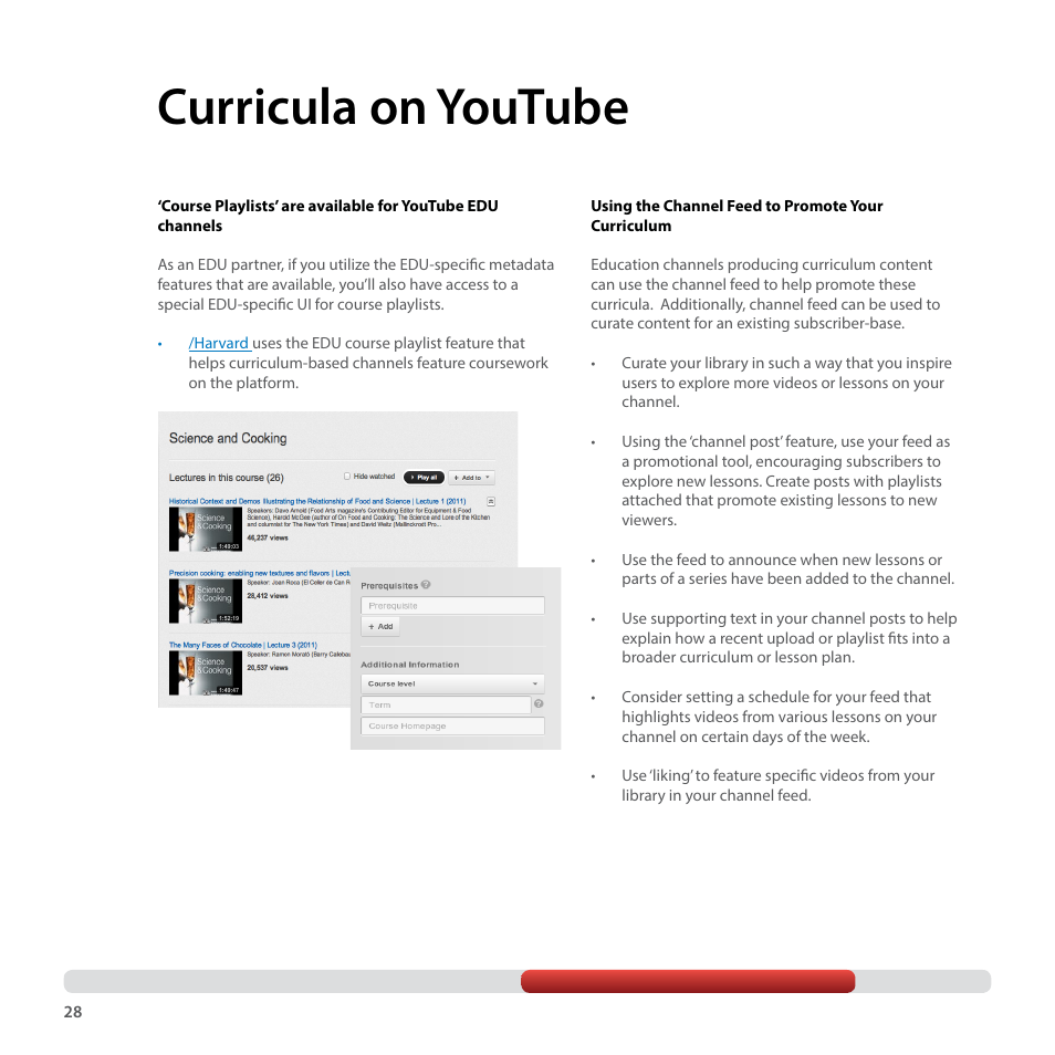 Curricula on youtube | Google YouTube Creator Playbook Guide Education User Manual | Page 28 / 47