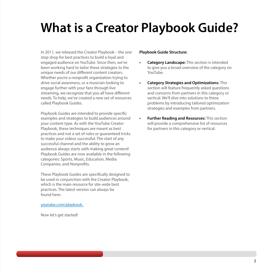 What is a creator playbook guide | Google YouTube Creator Playbook Guide Education User Manual | Page 3 / 47