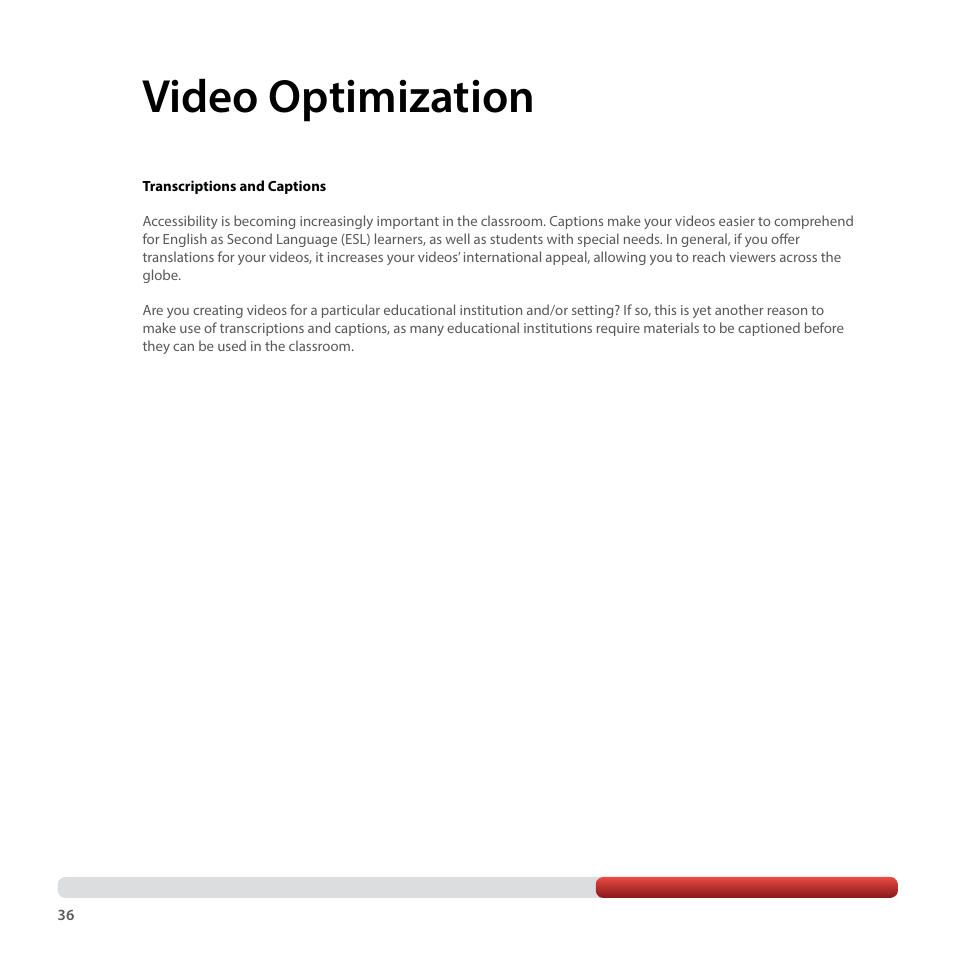 Video optimization | Google YouTube Creator Playbook Guide Education User Manual | Page 36 / 47