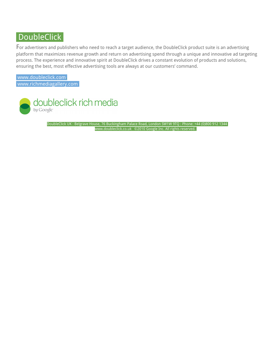 Doubleclick | Google DoubleClick Build.Guide User Manual | Page 5 / 5