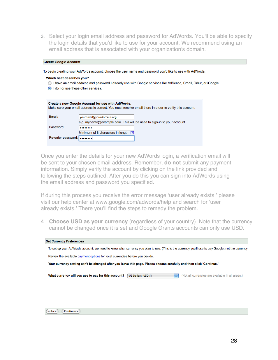 Google Grants Account Creation Guide User Manual | Page 28 / 36