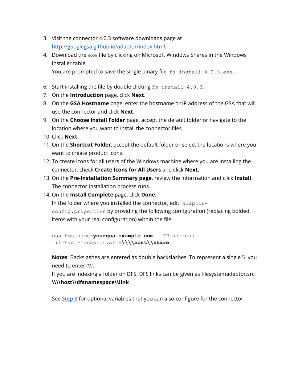 Google Search Appliance Connectors Deploying the Connector for File Systems User Manual | Page 10 / 18