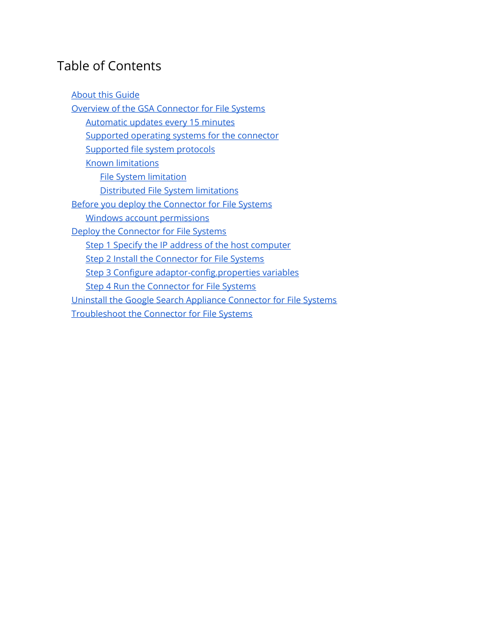 Google Search Appliance Connectors Deploying the Connector for File Systems User Manual | Page 2 / 18