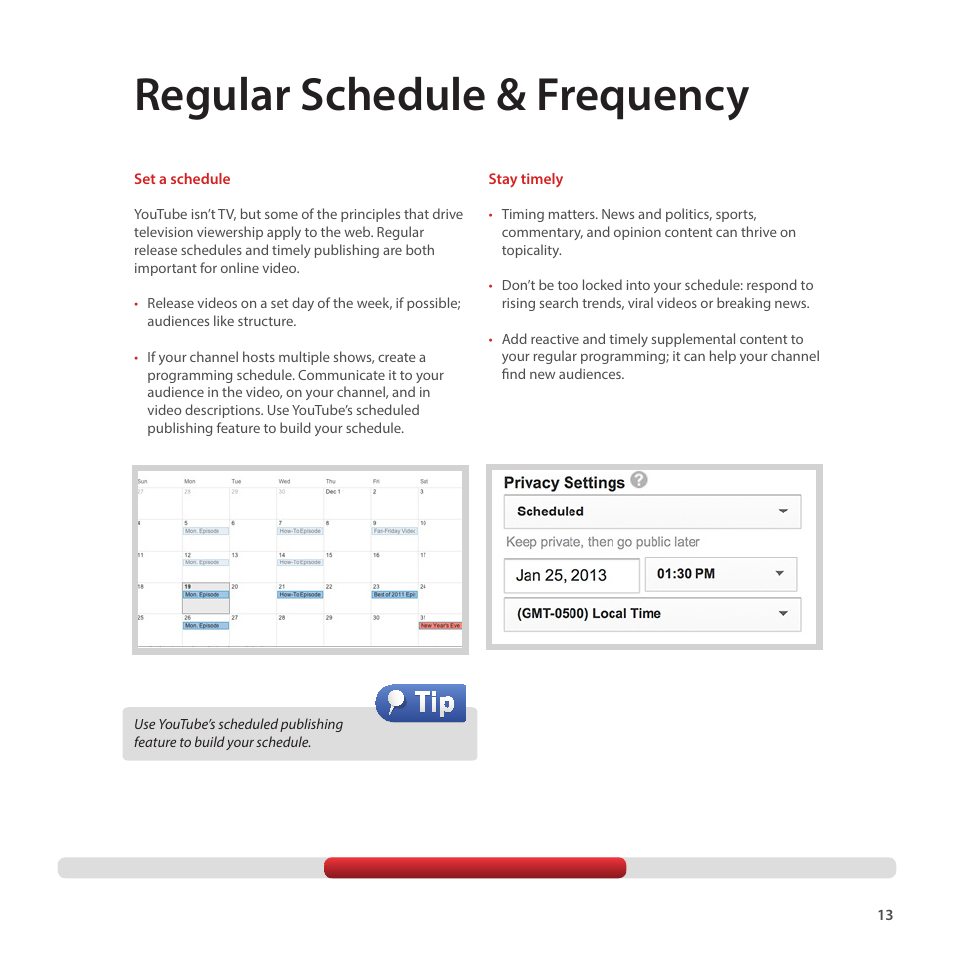 Regular schedule & frequency | Google Creator Playbook Version 4 User Manual | Page 15 / 92