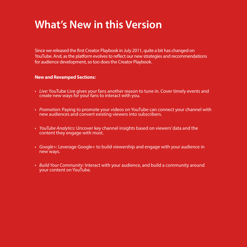 What’s new in this version | Google Creator Playbook Version 4 User Manual | Page 2 / 92