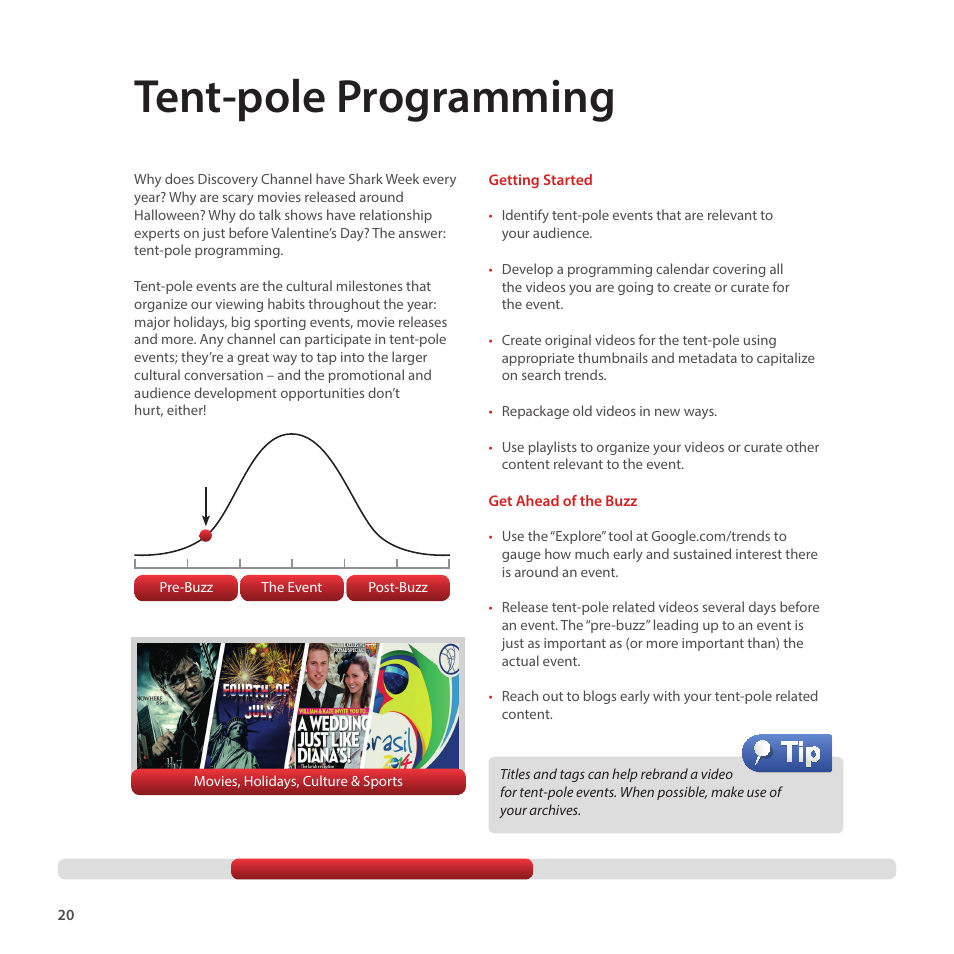 Tent-pole programming | Google Creator Playbook Version 4 User Manual | Page 22 / 92