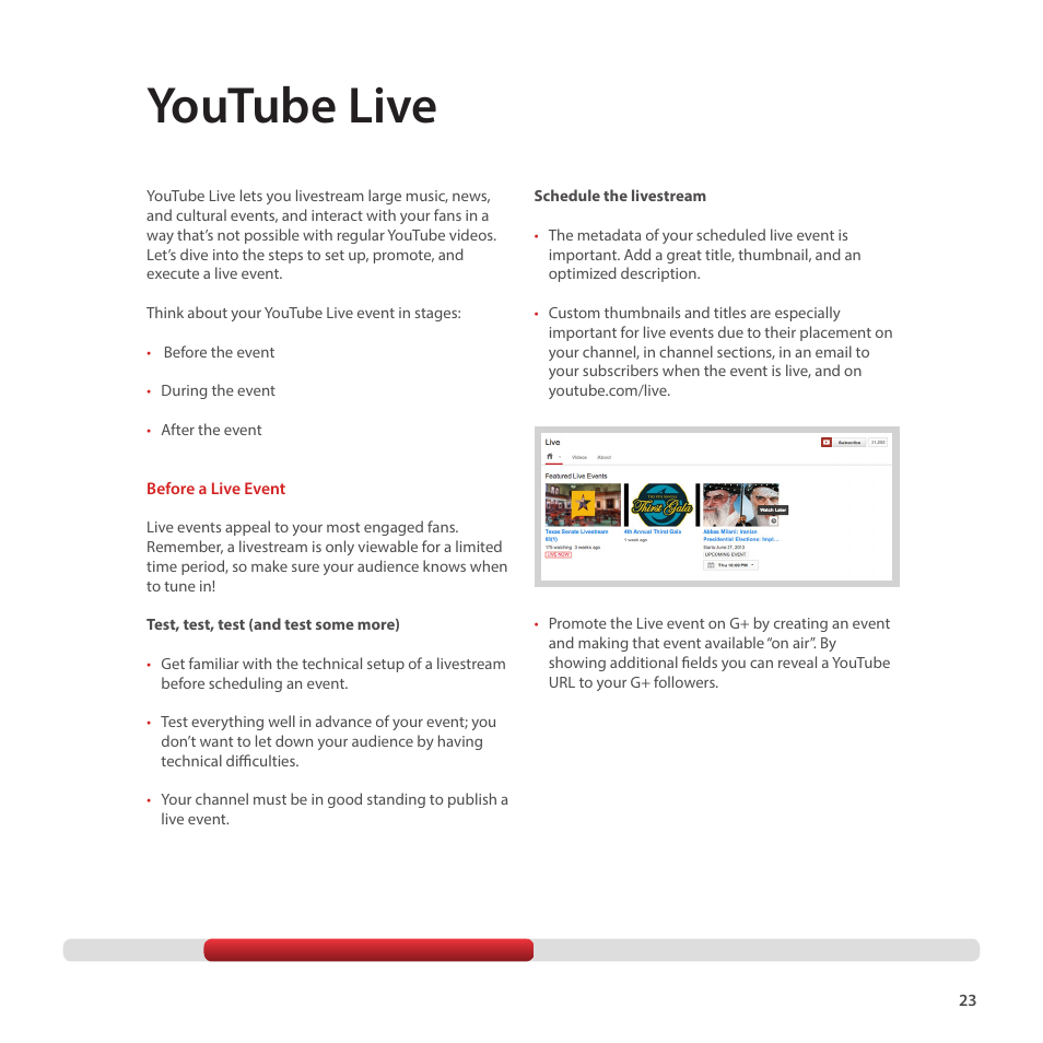 Youtube live | Google Creator Playbook Version 4 User Manual | Page 25 / 92