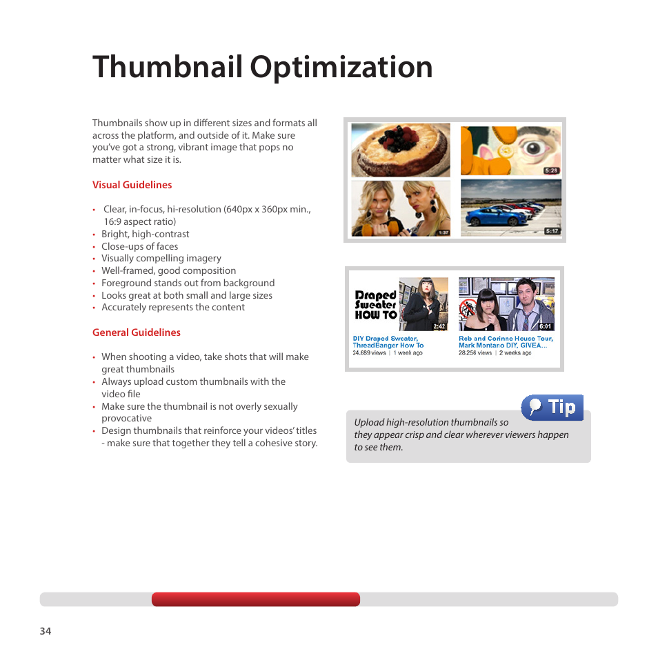 Thumbnail optimization | Google Creator Playbook Version 4 User Manual | Page 36 / 92