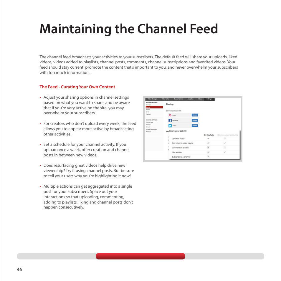 Maintaining the channel feed | Google Creator Playbook Version 4 User Manual | Page 48 / 92