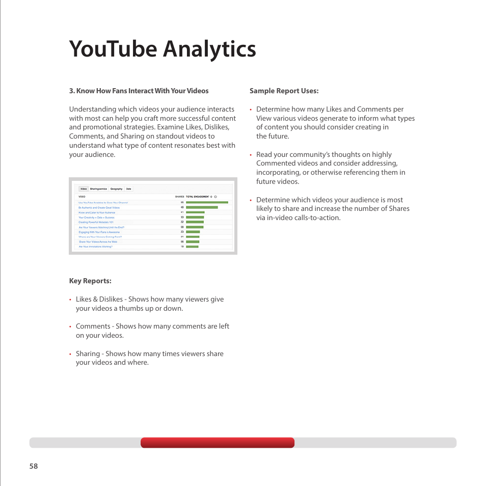 Youtube analytics | Google Creator Playbook Version 4 User Manual | Page 60 / 92