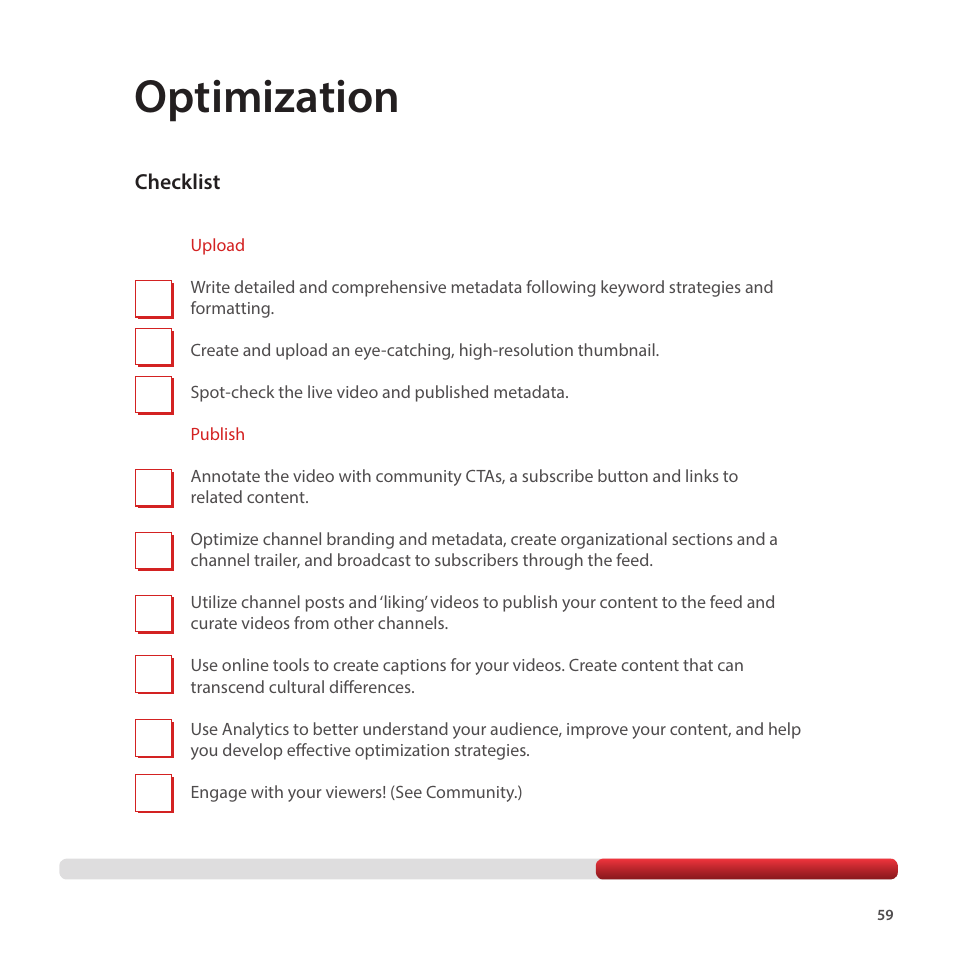 Optimization | Google Creator Playbook Version 4 User Manual | Page 61 / 92