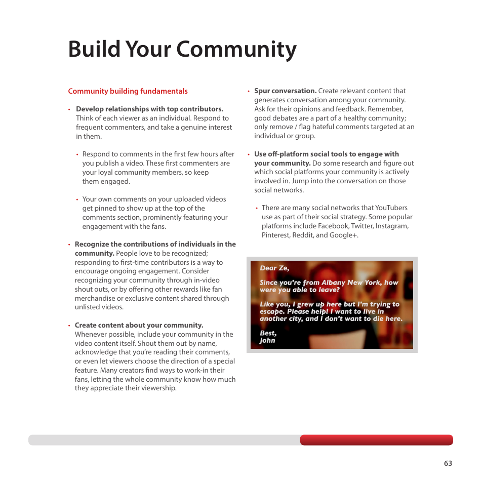 Build your community | Google Creator Playbook Version 4 User Manual | Page 65 / 92