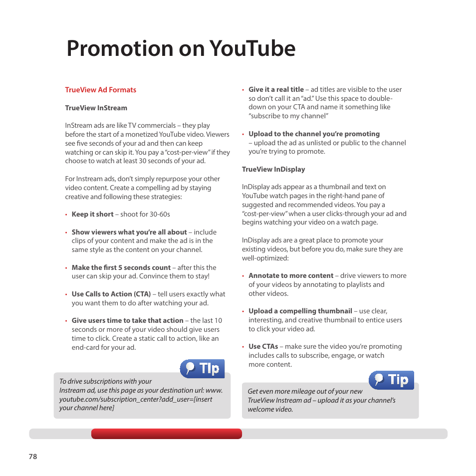 Promotion on youtube | Google Creator Playbook Version 4 User Manual | Page 80 / 92