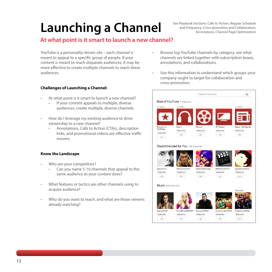 Launching a channel, At what point is it smart to launch a new channel | Google YouTube Creator Playbook Guide Media Companies User Manual | Page 12 / 35