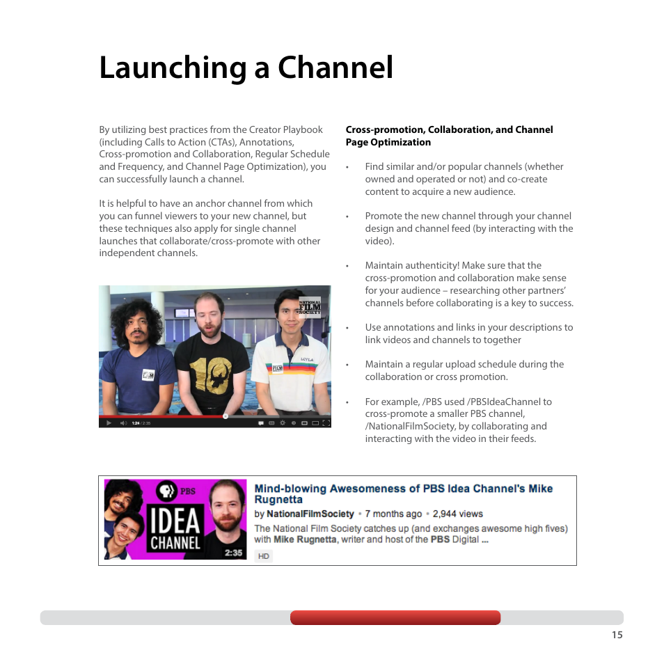 Launching a channel | Google YouTube Creator Playbook Guide Media Companies User Manual | Page 15 / 35