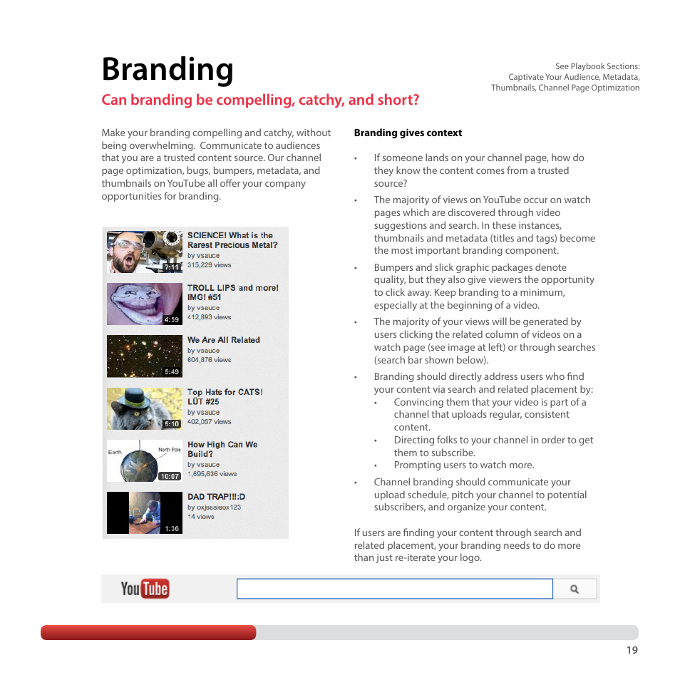 Branding, Can branding be compelling, catchy, and short | Google YouTube Creator Playbook Guide Media Companies User Manual | Page 19 / 35
