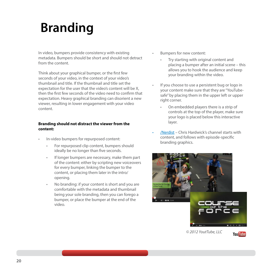 Branding | Google YouTube Creator Playbook Guide Media Companies User Manual | Page 20 / 35