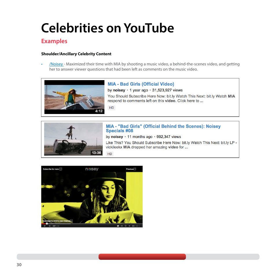 Celebrities on youtube | Google YouTube Creator Playbook Guide Media Companies User Manual | Page 30 / 35