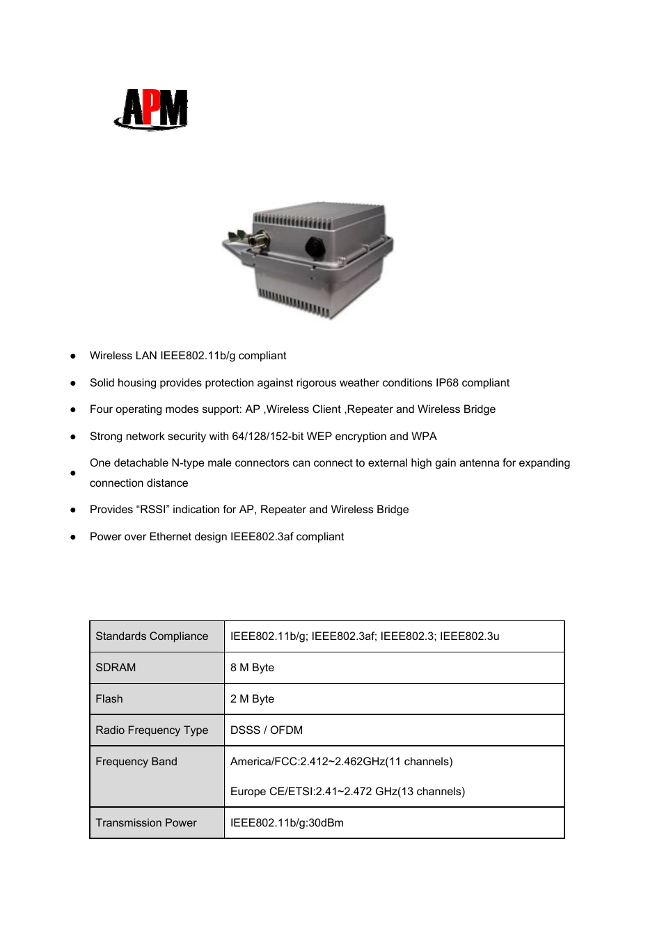 APM ABR-2410gM User Manual | 3 pages