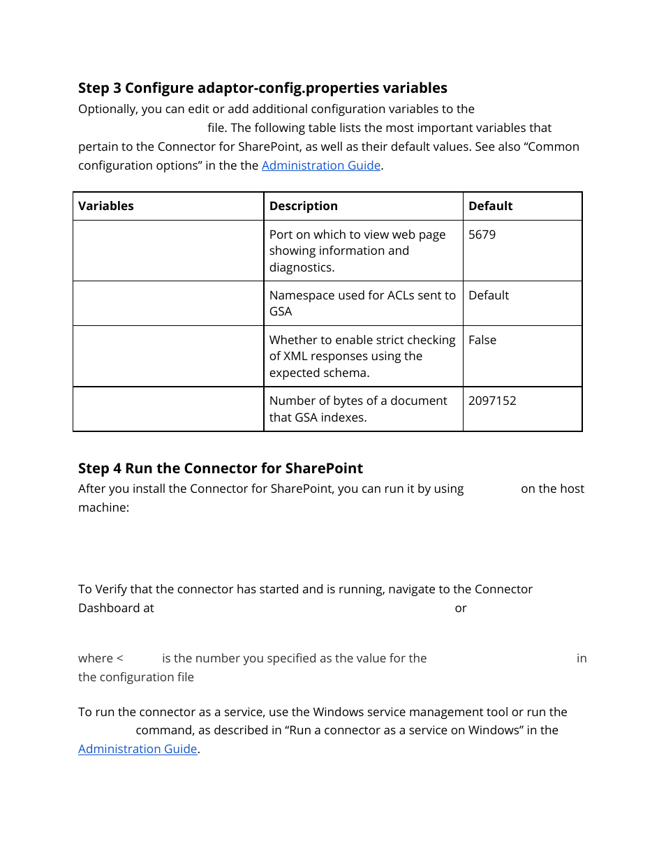 Step 4 run the connector for sharepoint, Run the connector for sharepoint | Google Search Appliance Connectors Deploying the Connector for SharePoint User Manual | Page 12 / 14