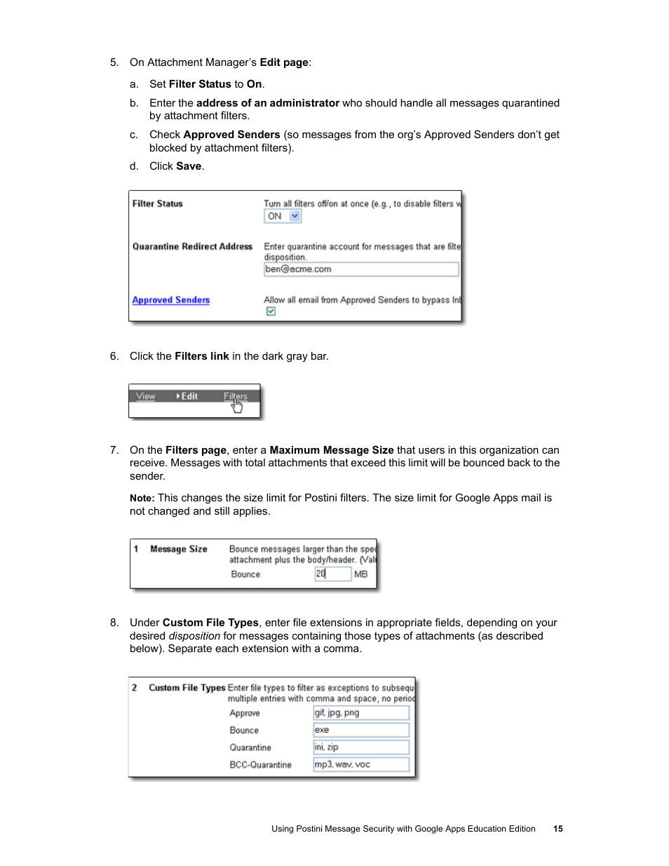 Google Postini Message Security Using Postini with Google Apps Education Edition User Manual | Page 15 / 22