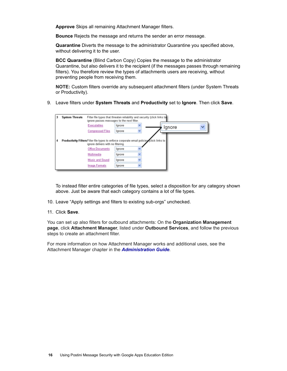 Google Postini Message Security Using Postini with Google Apps Education Edition User Manual | Page 16 / 22