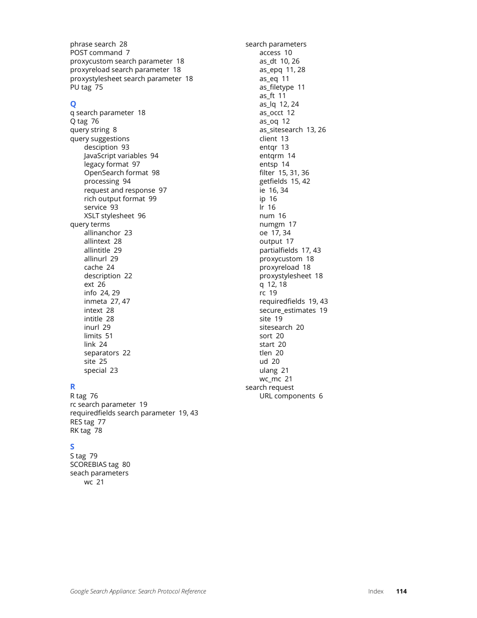 Google Search Appliance Protocol Reference User Manual | Page 114 / 116
