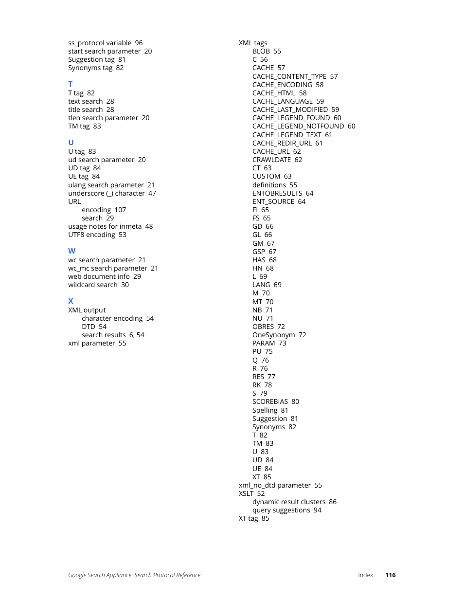 Google Search Appliance Protocol Reference User Manual | Page 116 / 116