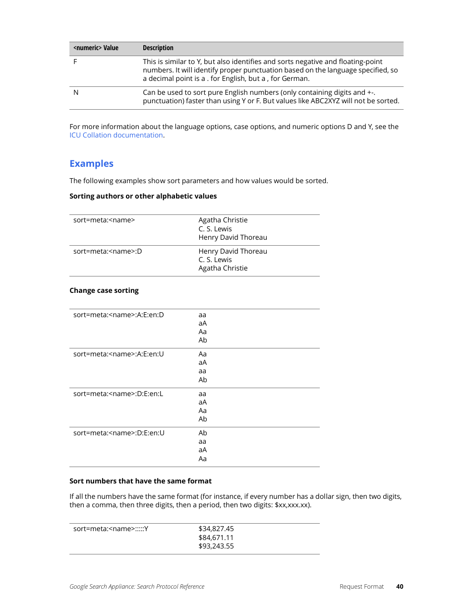 Examples | Google Search Appliance Protocol Reference User Manual | Page 40 / 116