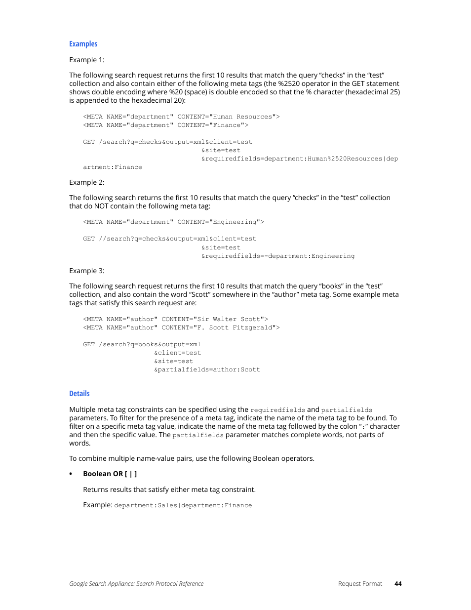 Google Search Appliance Protocol Reference User Manual | Page 44 / 116
