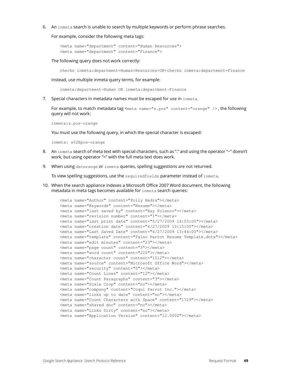 Google Search Appliance Protocol Reference User Manual | Page 49 / 116