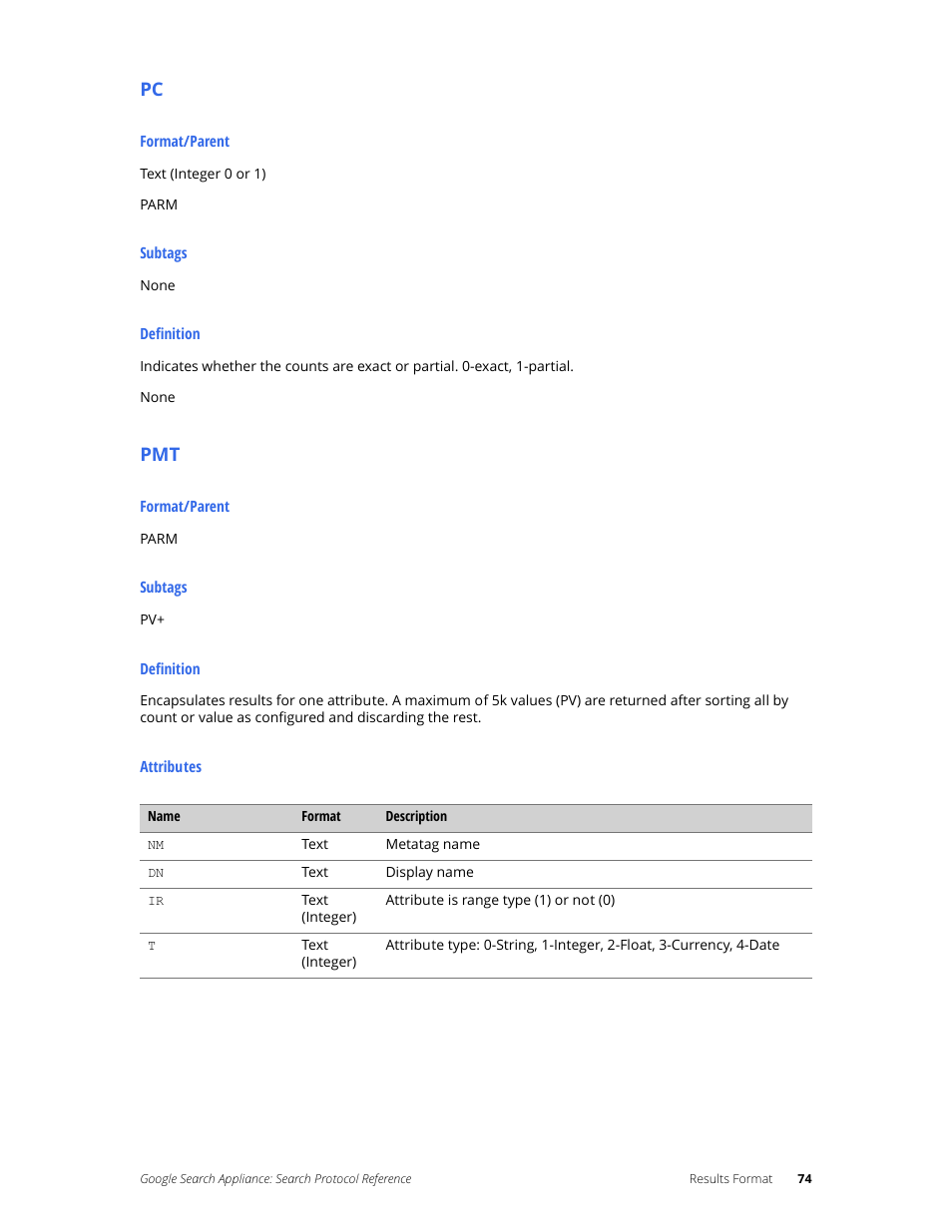 Google Search Appliance Protocol Reference User Manual | Page 74 / 116