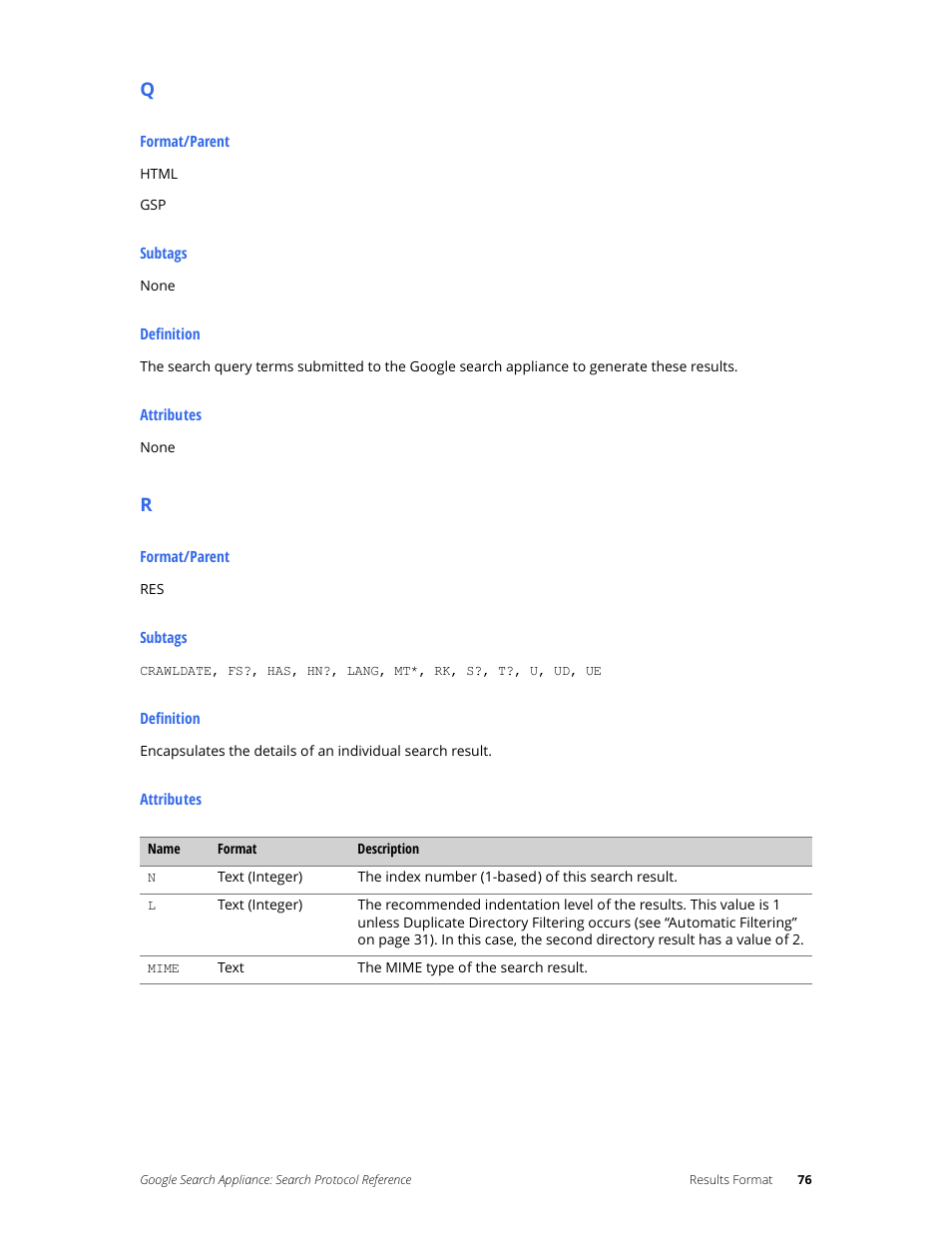 Google Search Appliance Protocol Reference User Manual | Page 76 / 116