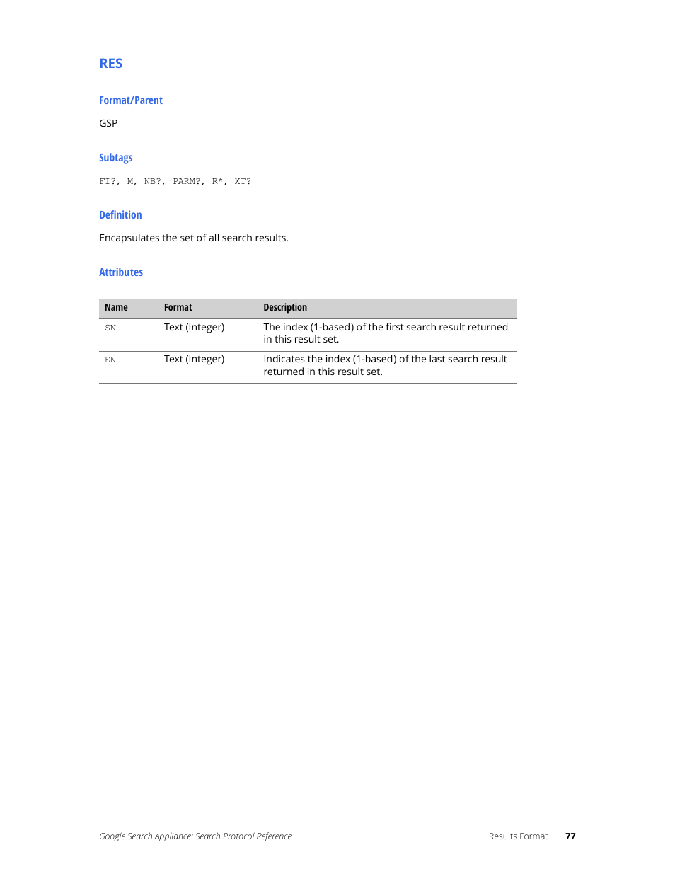 Google Search Appliance Protocol Reference User Manual | Page 77 / 116