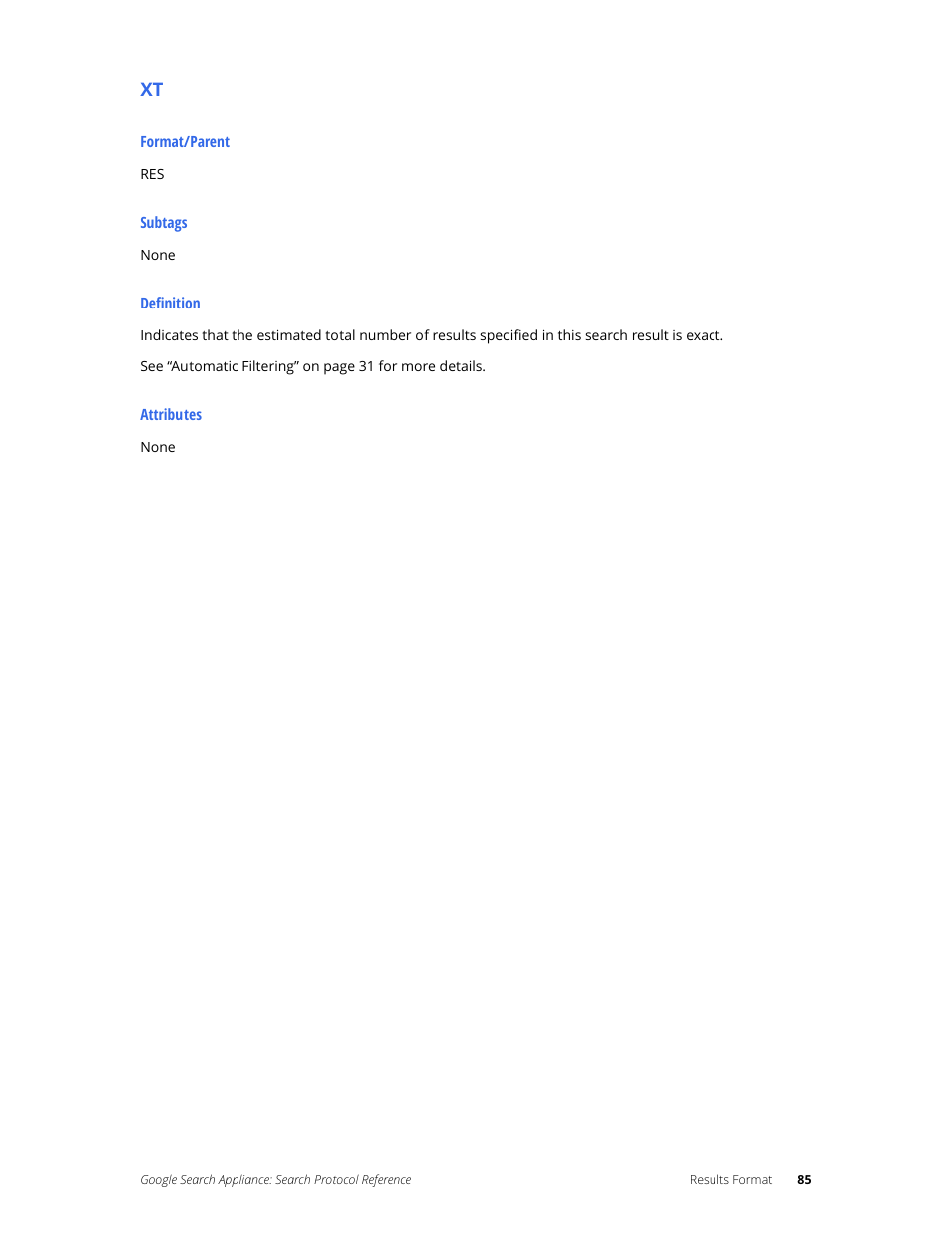 Google Search Appliance Protocol Reference User Manual | Page 85 / 116