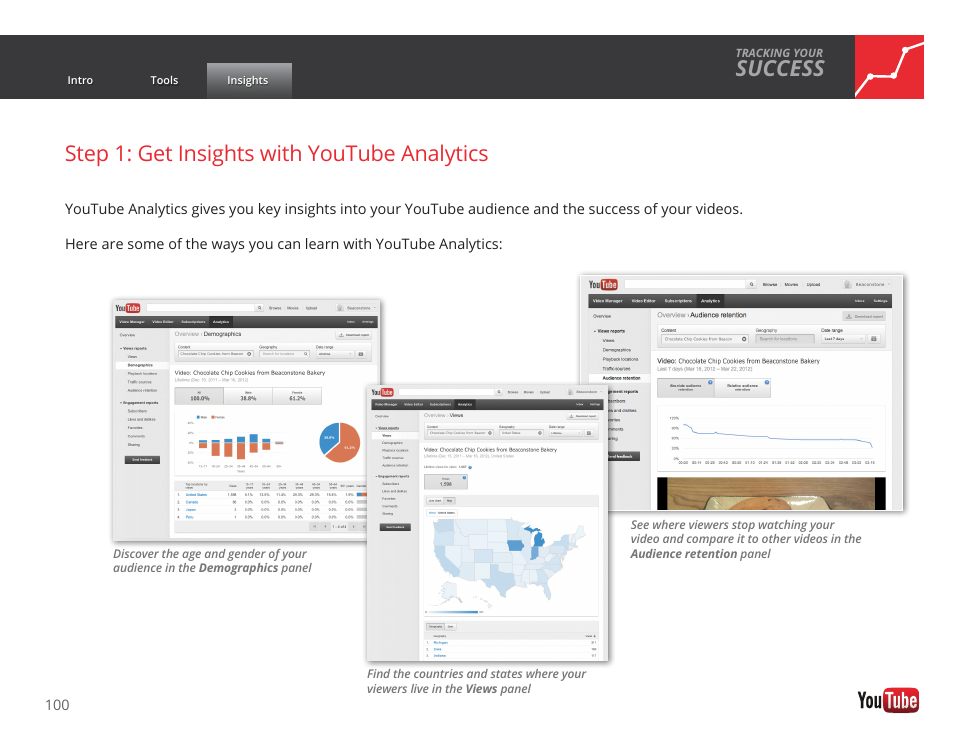 Success, Step 1: get insights with youtube analytics | Google GROW YOUR BUSINESS WITH YOUTUBE A Step-by-Step Guide User Manual | Page 100 / 122