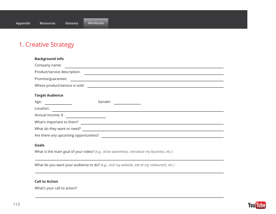 Creative strategy | Google GROW YOUR BUSINESS WITH YOUTUBE A Step-by-Step Guide User Manual | Page 115 / 122