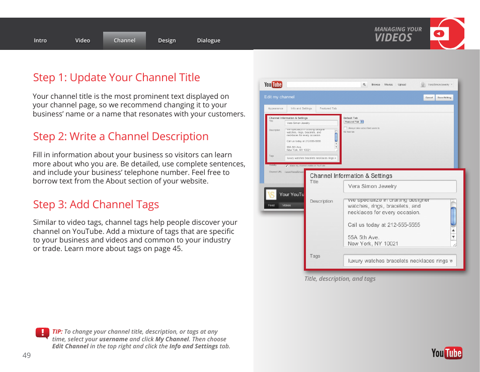 Videos | Google GROW YOUR BUSINESS WITH YOUTUBE A Step-by-Step Guide User Manual | Page 49 / 122