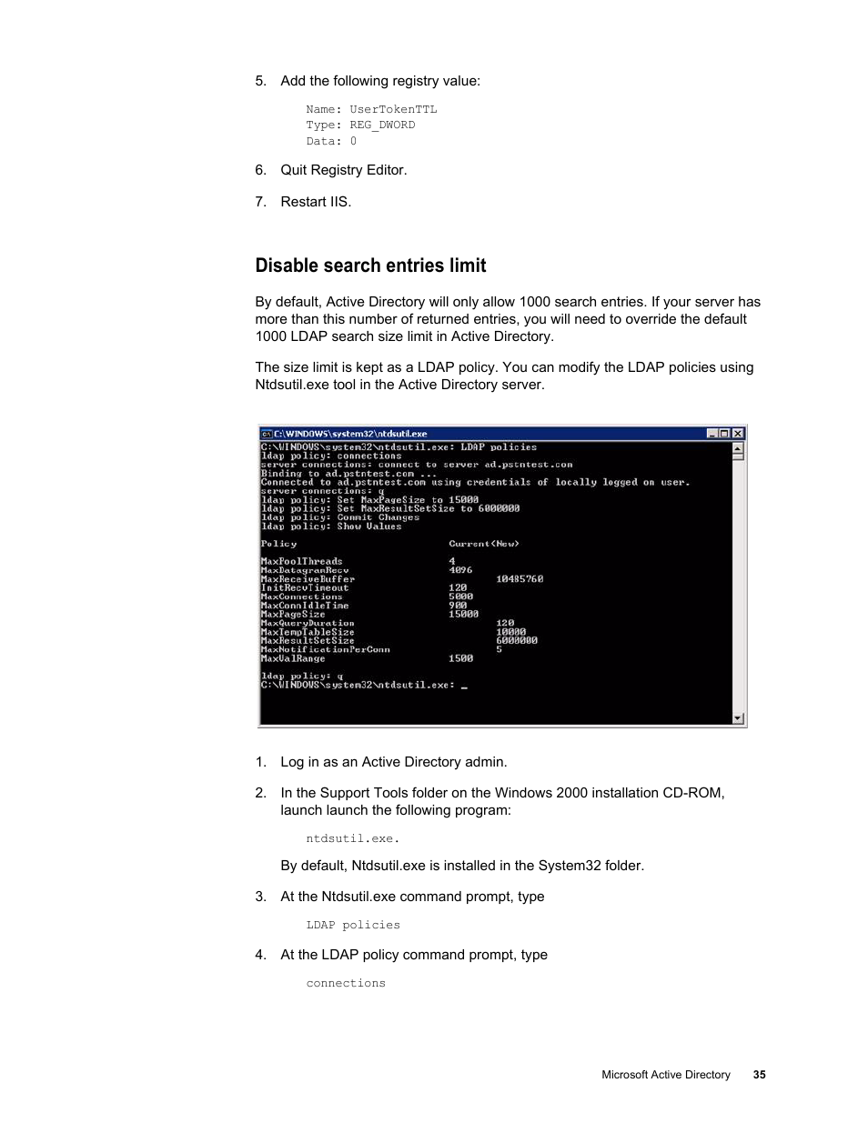 Disable search entries limit, Disable search entries limit 35 | Google Postini Directory Sync Configuration Guide User Manual | Page 35 / 66