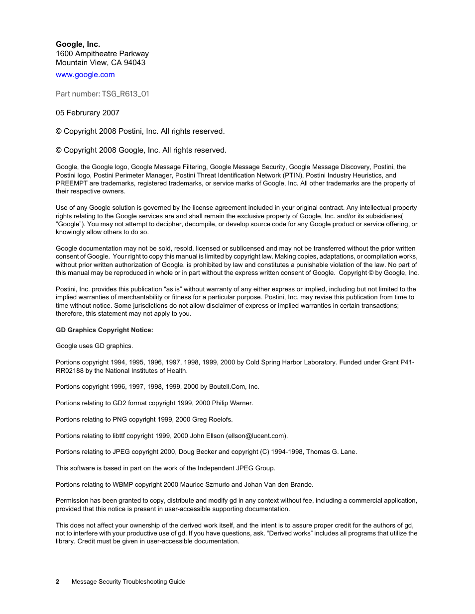 Google Message Security Troubleshooting Guide User Manual | Page 2 / 66