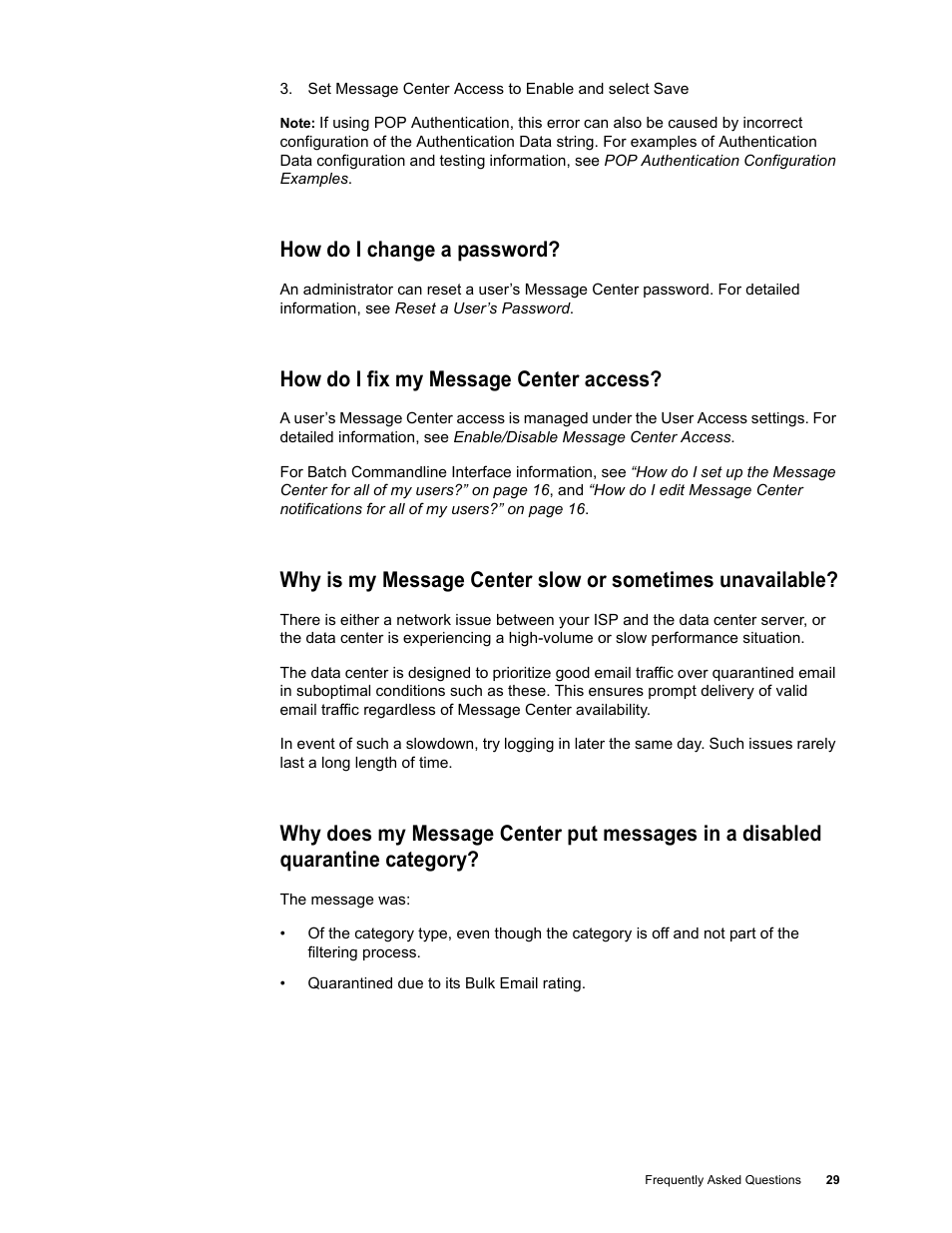 How do i change a password, How do i fix my message center access | Google Message Security Troubleshooting Guide User Manual | Page 28 / 66