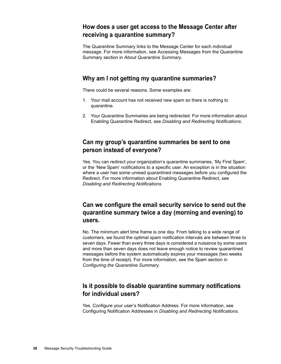 Why am i not getting my quarantine summaries | Google Message Security Troubleshooting Guide User Manual | Page 37 / 66