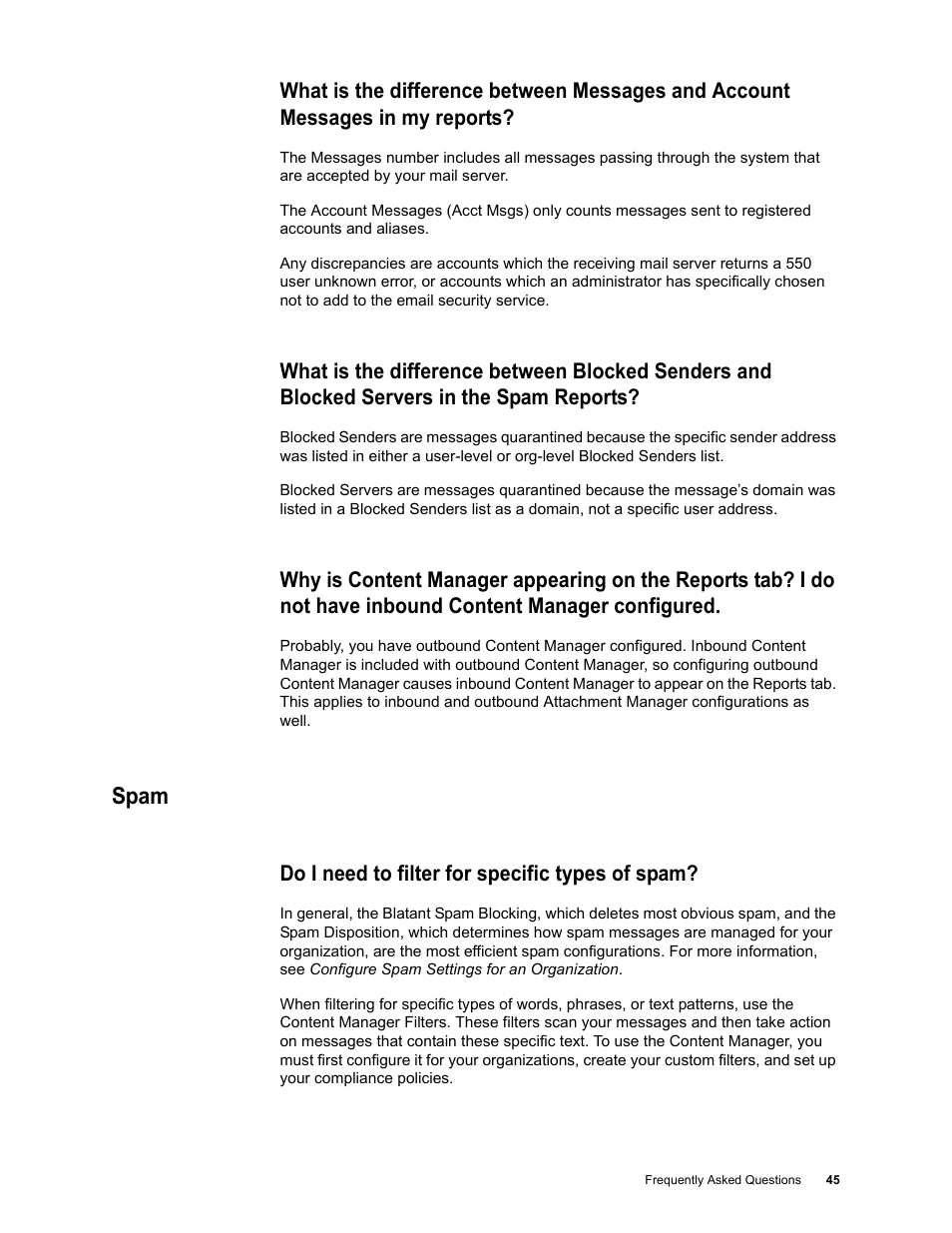 Spam, Do i need to filter for specific types of spam, Spam 45 | Google Message Security Troubleshooting Guide User Manual | Page 44 / 66