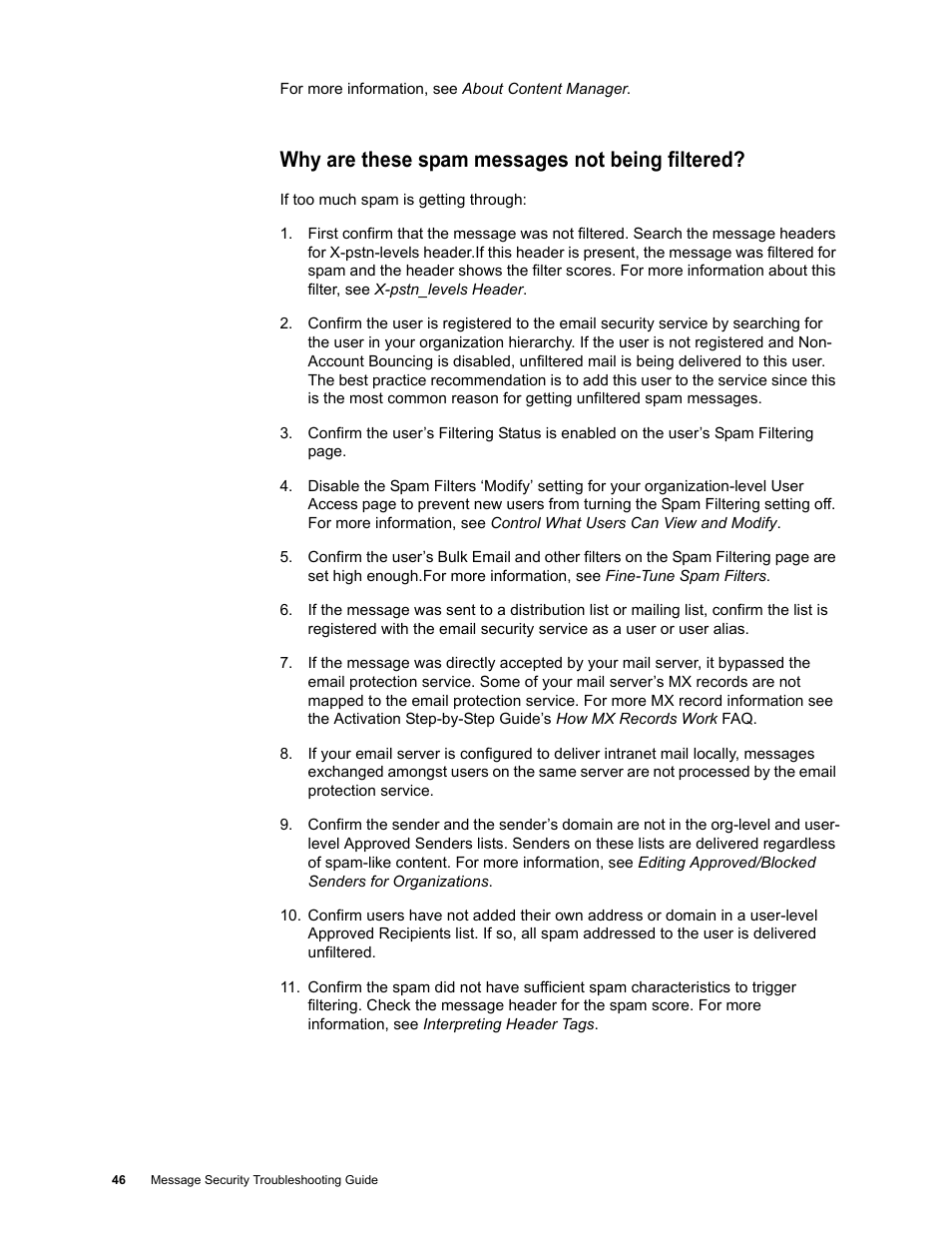 Why are these spam messages not being filtered | Google Message Security Troubleshooting Guide User Manual | Page 45 / 66