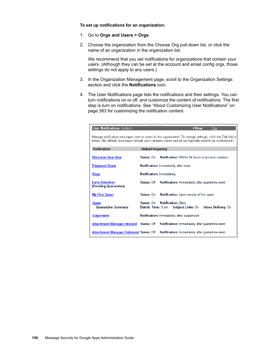 Google Message Security for Google Apps Administration Guide User Manual | Page 150 / 418