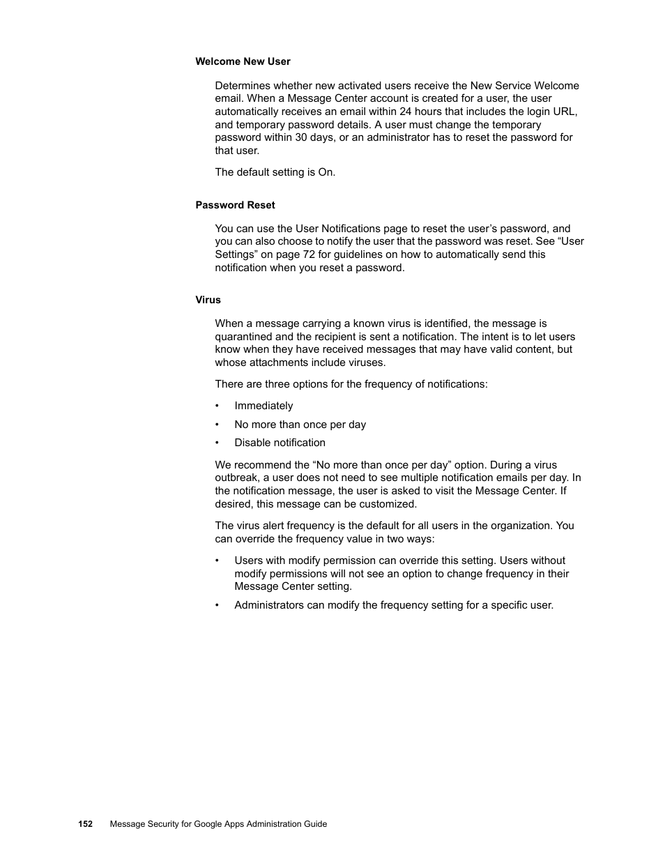 Google Message Security for Google Apps Administration Guide User Manual | Page 152 / 418