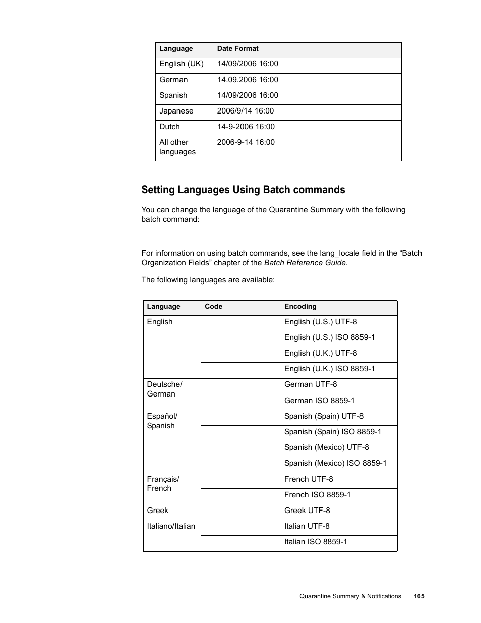 Setting languages using batch commands | Google Message Security for Google Apps Administration Guide User Manual | Page 165 / 418