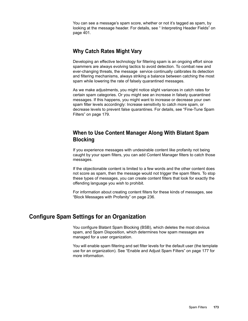 Why catch rates might vary, Configure spam settings for an organization | Google Message Security for Google Apps Administration Guide User Manual | Page 173 / 418