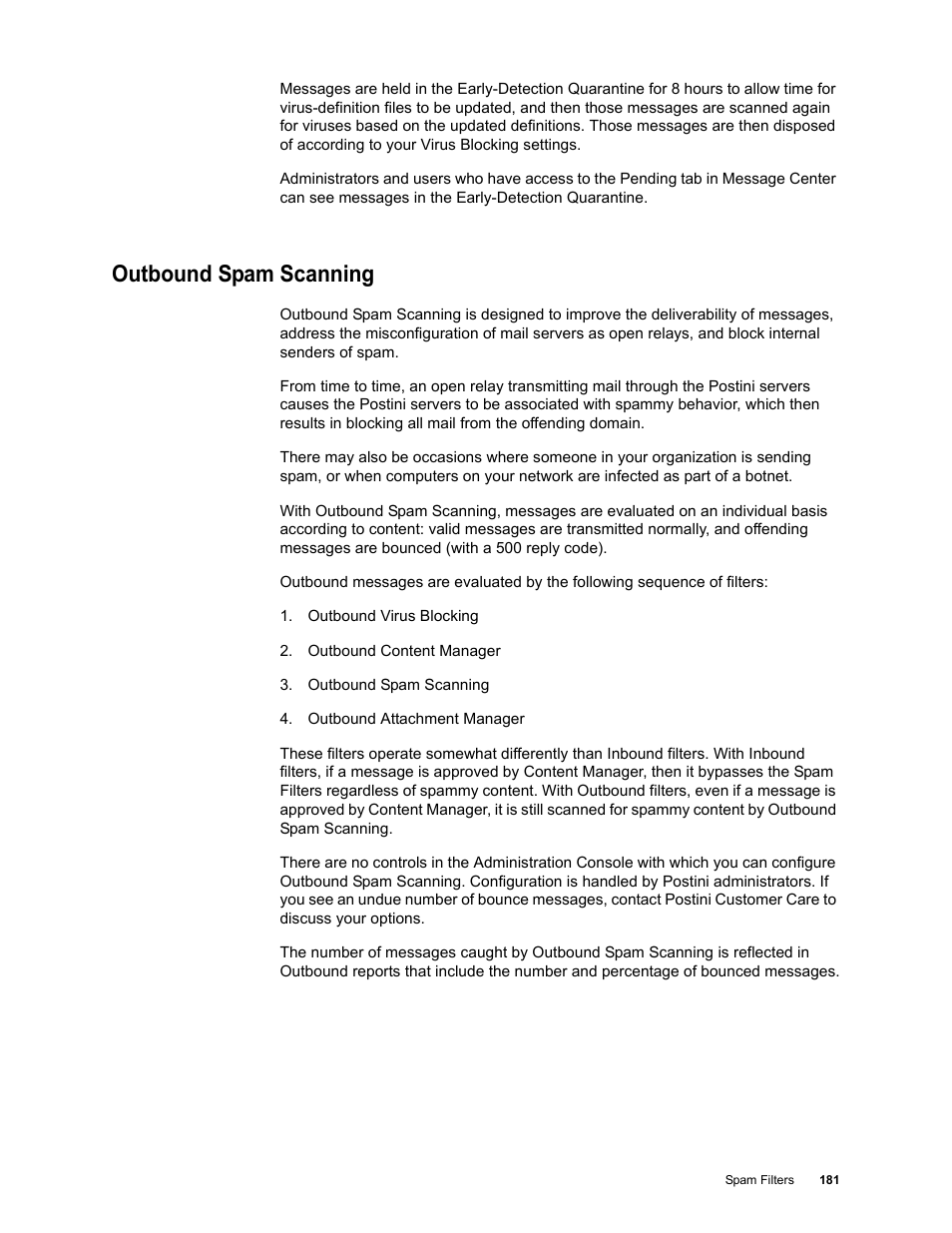Outbound spam scanning | Google Message Security for Google Apps Administration Guide User Manual | Page 181 / 418